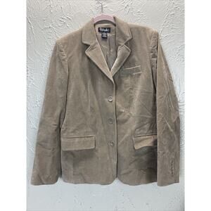 Rafaella‎ Corduroy Blazer Jacket Womens Long Sleeve Stretch Tan Size 6